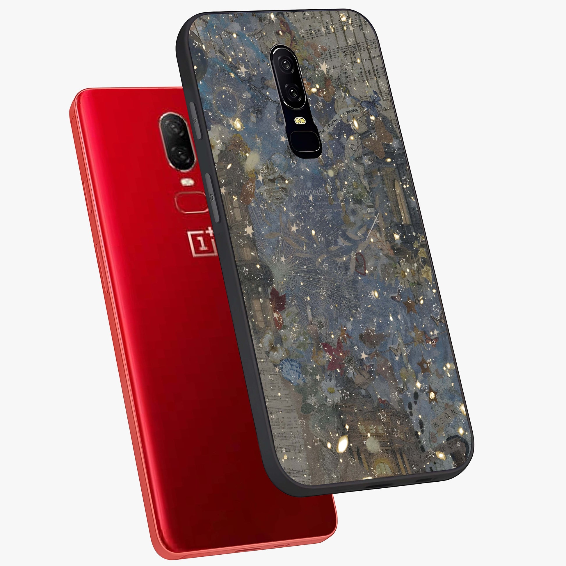 Aesthetic Astrolophia Glass Case displayed in angled mockup highlighting artistic aesthetic elements and smooth glass surface.