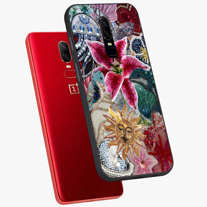 Beaded Garden Fantasy Glass Case displayed in angled mockup highlighting fantasy inspired floral bead pattern.