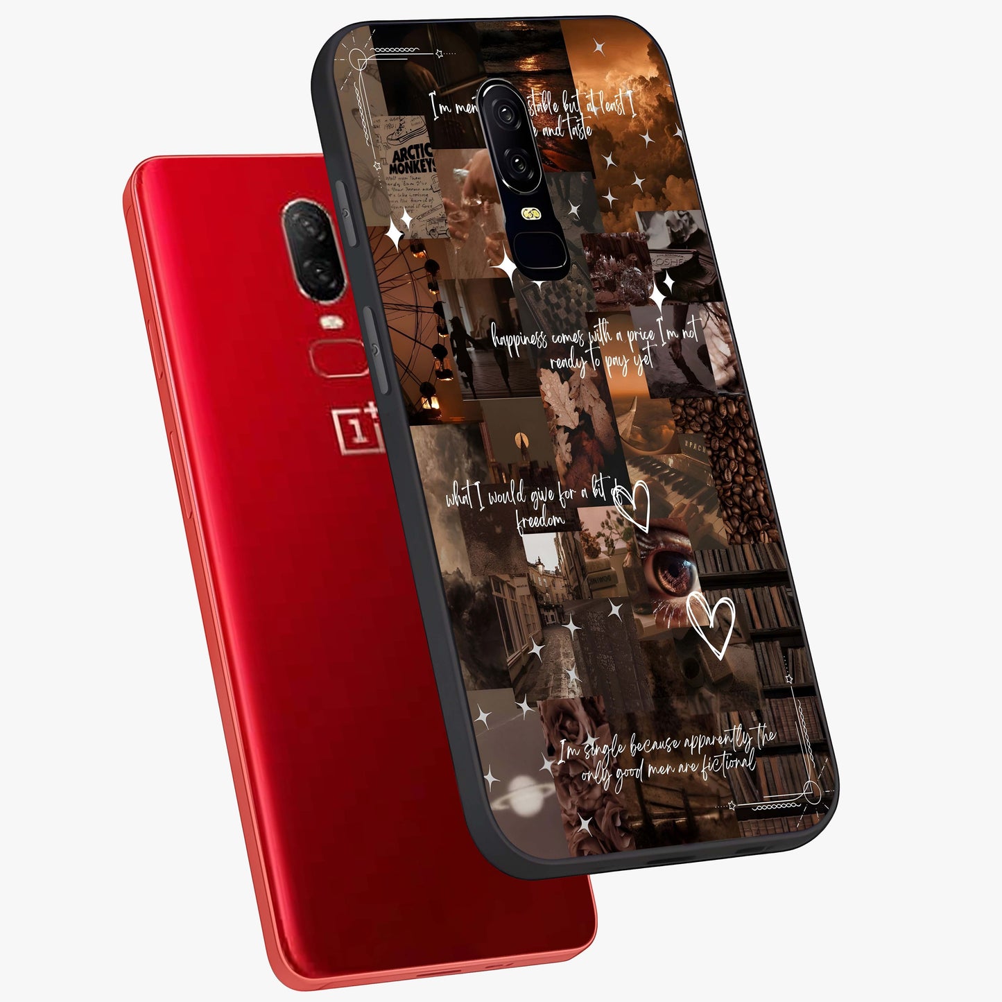 Bittersweet Aesthetic Chaos Glass Case displayed in angled mockup highlighting expressive abstract artwork and edgy aesthetic theme.