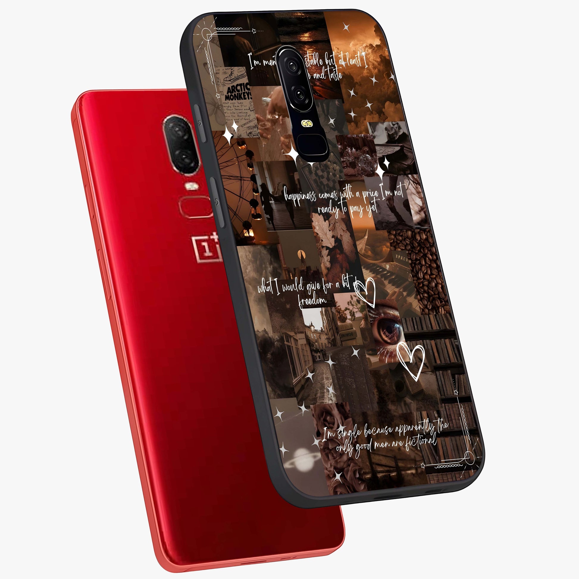 Bittersweet Aesthetic Chaos Glass Case displayed in angled mockup highlighting expressive abstract artwork and edgy aesthetic theme.