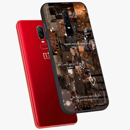 Bittersweet Aesthetic Chaos Glass Case displayed in angled mockup highlighting expressive abstract artwork and edgy aesthetic theme.