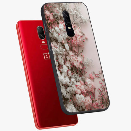 Blush Blossom Cloud Glass Case displayed in angled mockup highlighting soft cloud and blossom design with pastel aesthetic.