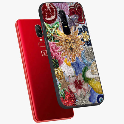 Celestial Floral and Playful Glass Case displayed in angled mockup highlighting playful floral design with dreamy celestial elements.