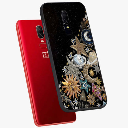 Cosmic Sparkle Dreams Glass Case displayed in angled mockup highlighting dreamy star sparkle design with celestial aesthetic.