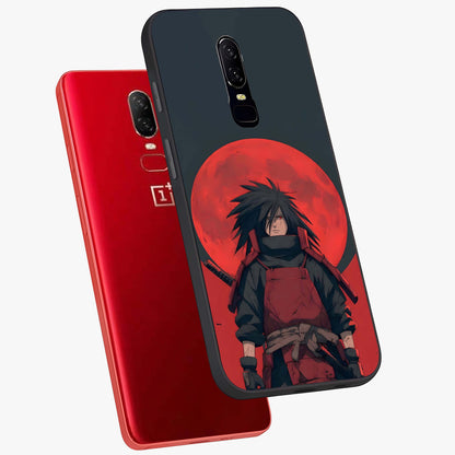 Crimson Moon Warlord Glass Case displayed in angled mockup highlighting dramatic crimson moon design with fantasy aesthetic.