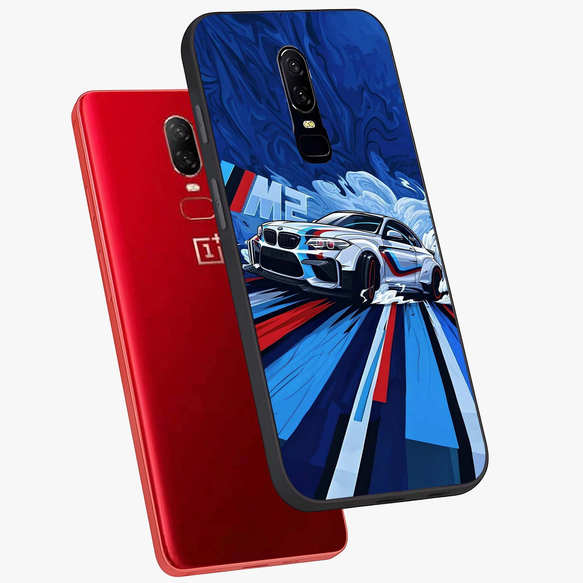 Drift Power Rush Glass Case displayed in angled mockup highlighting powerful drift car design with sporty aesthetic style.