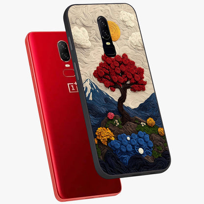 Eternal Nature Tapestry Glass Case displayed in angled mockup highlighting detailed botanical pattern with artistic aesthetic.