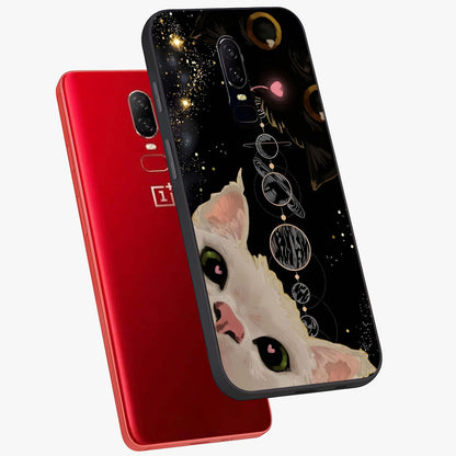 Galactic Cat Glass Case displayed in angled mockup highlighting celestial feline illustration with galaxy aesthetic style.