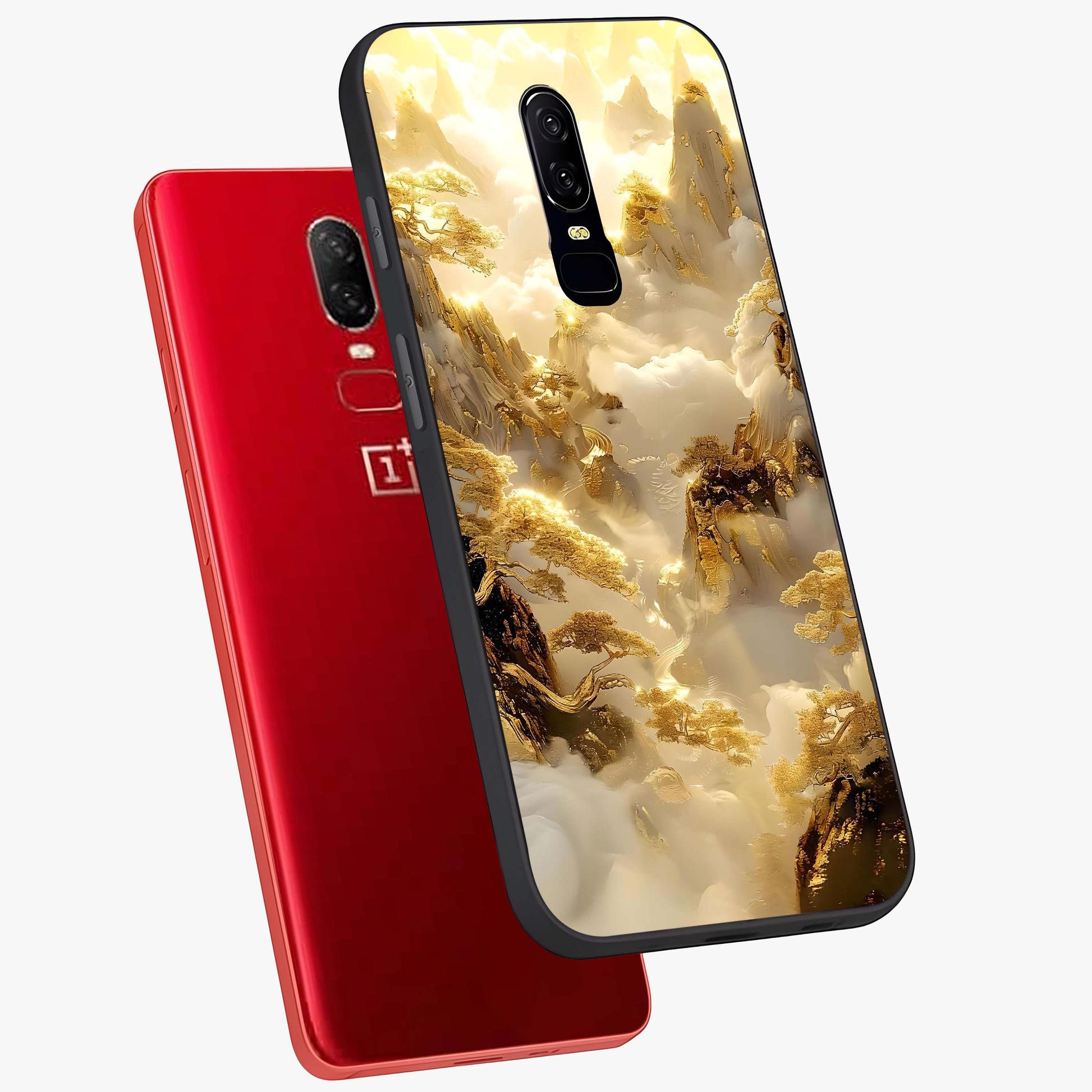 Gates Of Illumination Glass Case displayed in angled mockup highlighting radiant portal inspired design with fantasy aesthetic.