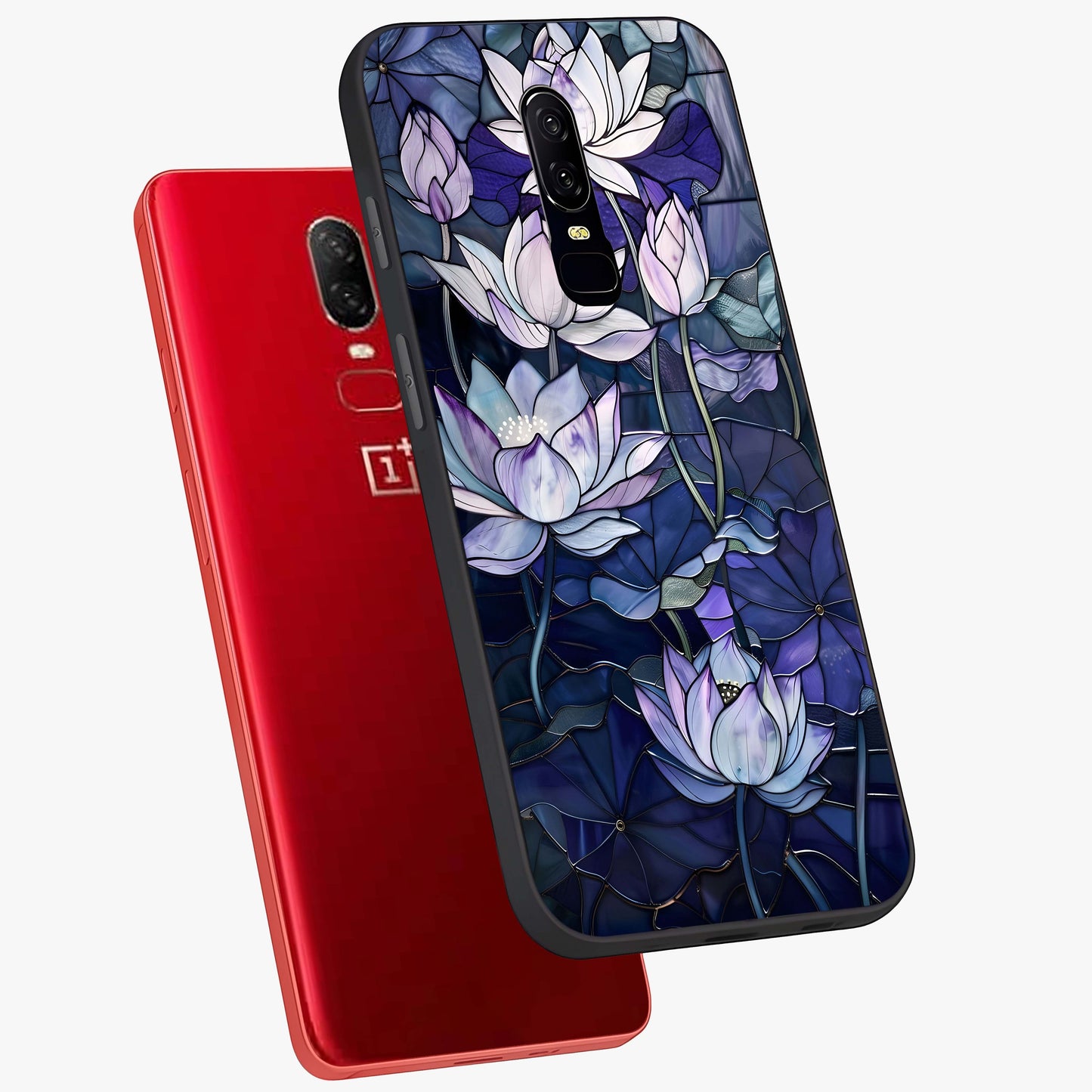 Gloss Petal Rush Glass Case displayed in angled mockup highlighting vibrant petal design with elegant floral aesthetic.