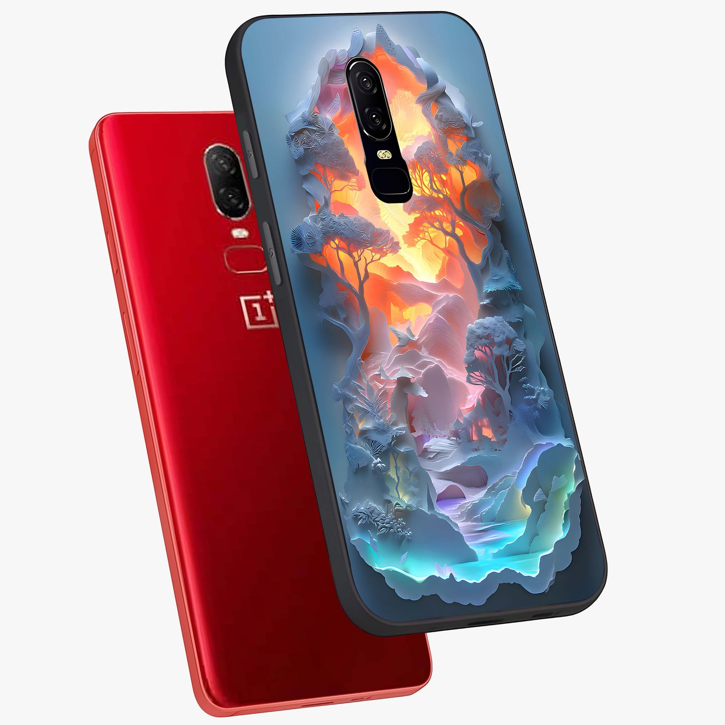 Glow Forest Portal Glass Case displayed in angled mockup highlighting mystical forest design with magical glowing aesthetic.