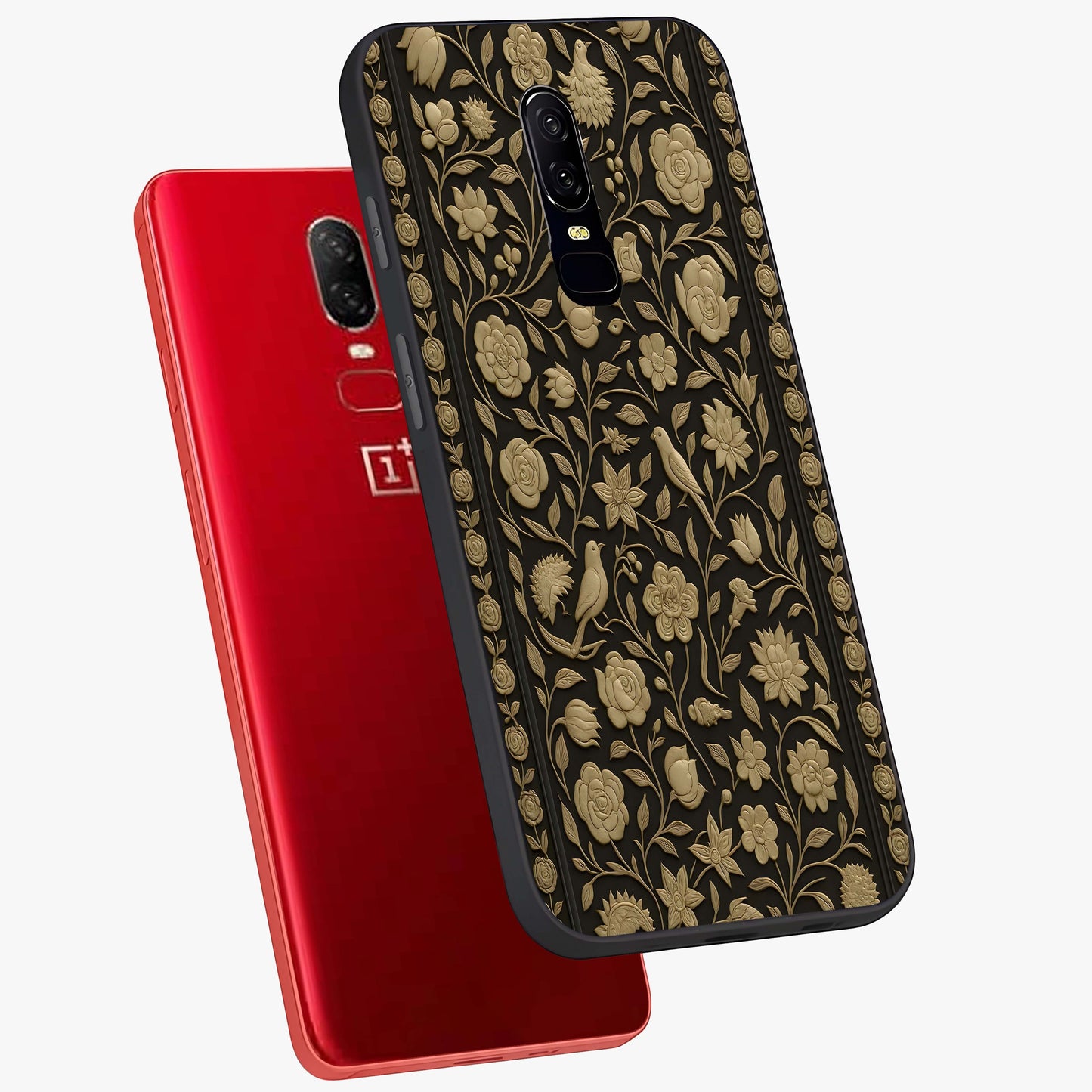 Golden Evil Eye Mandala Glass Case displayed in angled mockup highlighting protective evil eye symbol with golden mandala design.