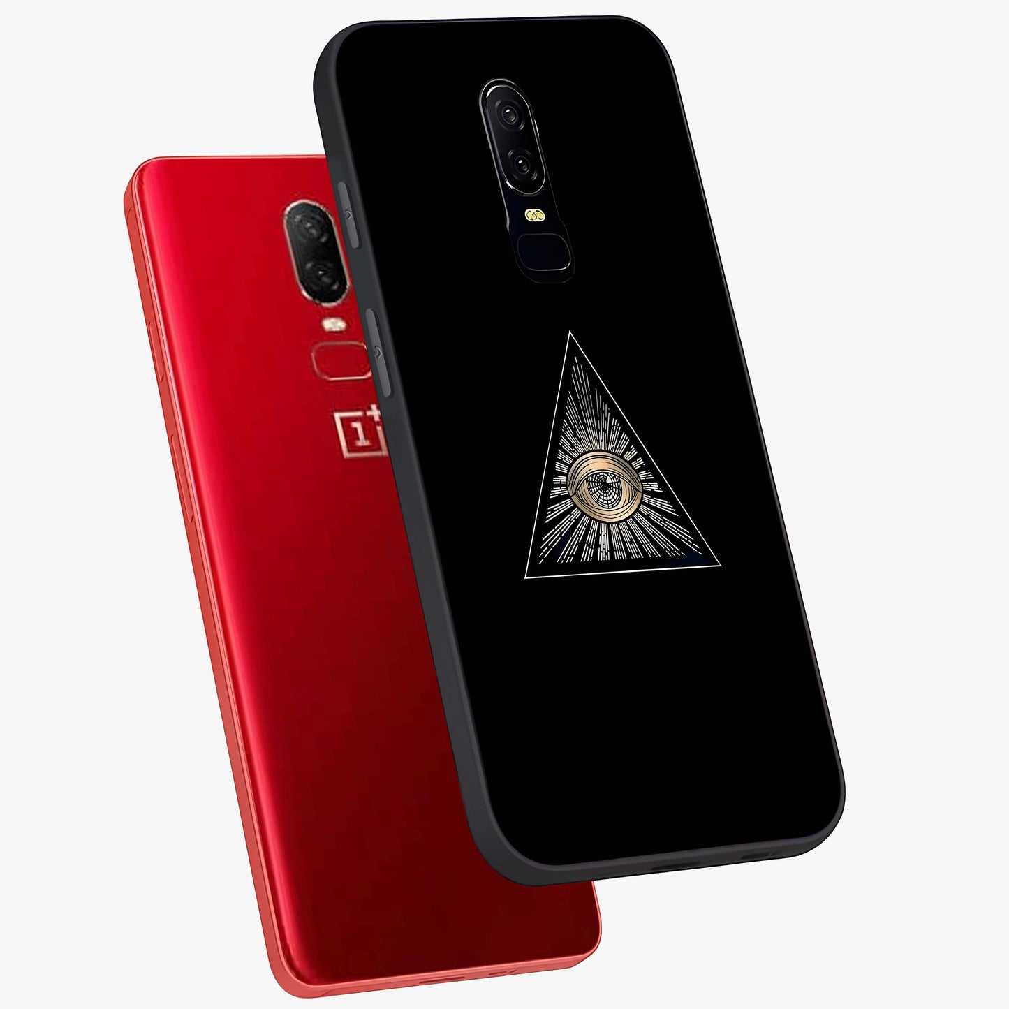 Illuminati Evil Glass Case displayed in angled mockup highlighting dark occult inspired design with bold aesthetic style.