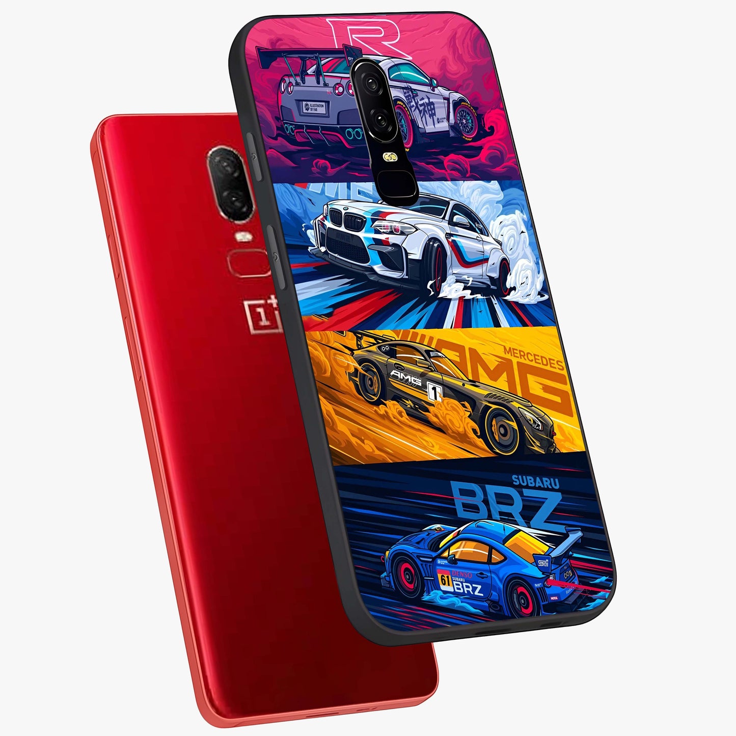 JDM Sports Car Glass Case displayed in angled mockup highlighting sleek Japanese racing car design with automotive aesthetic.