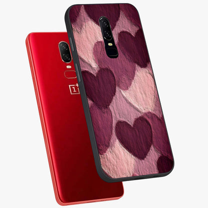 Layered Paper Hearts Glass Case displayed in angled mockup highlighting creative paper craft heart design with romantic aesthetic.