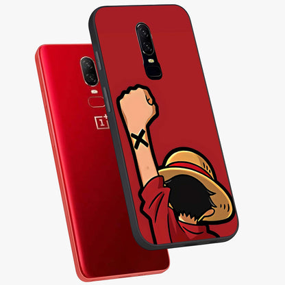 Luffy X Spirit Glass Case displayed in angled mockup highlighting powerful anime design with energetic action aesthetic.