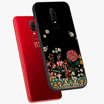 Midnight Bloom Pattern Glass Case displayed in angled mockup highlighting elegant flower design with midnight aesthetic style.