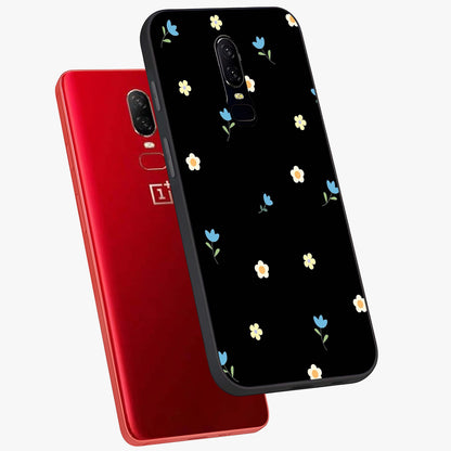 Minimal Petal Whispers Glass Case displayed in angled mockup highlighting delicate petal design with clean minimal aesthetic.