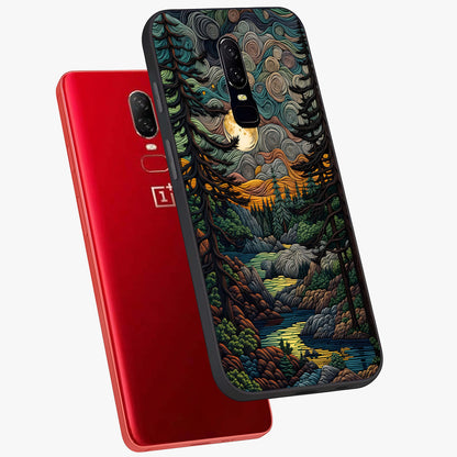 Moonlight Forest Dream Glass Case displayed in angled mockup highlighting dreamy forest design with glowing moon aesthetic.