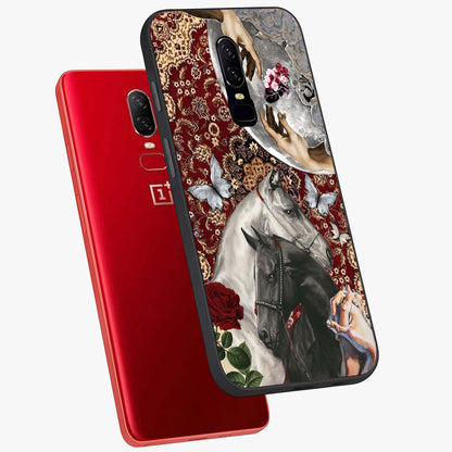 Moonlit Royal Stallion Glass Case displayed in angled mockup highlighting powerful stallion illustration with royal night aesthetic.