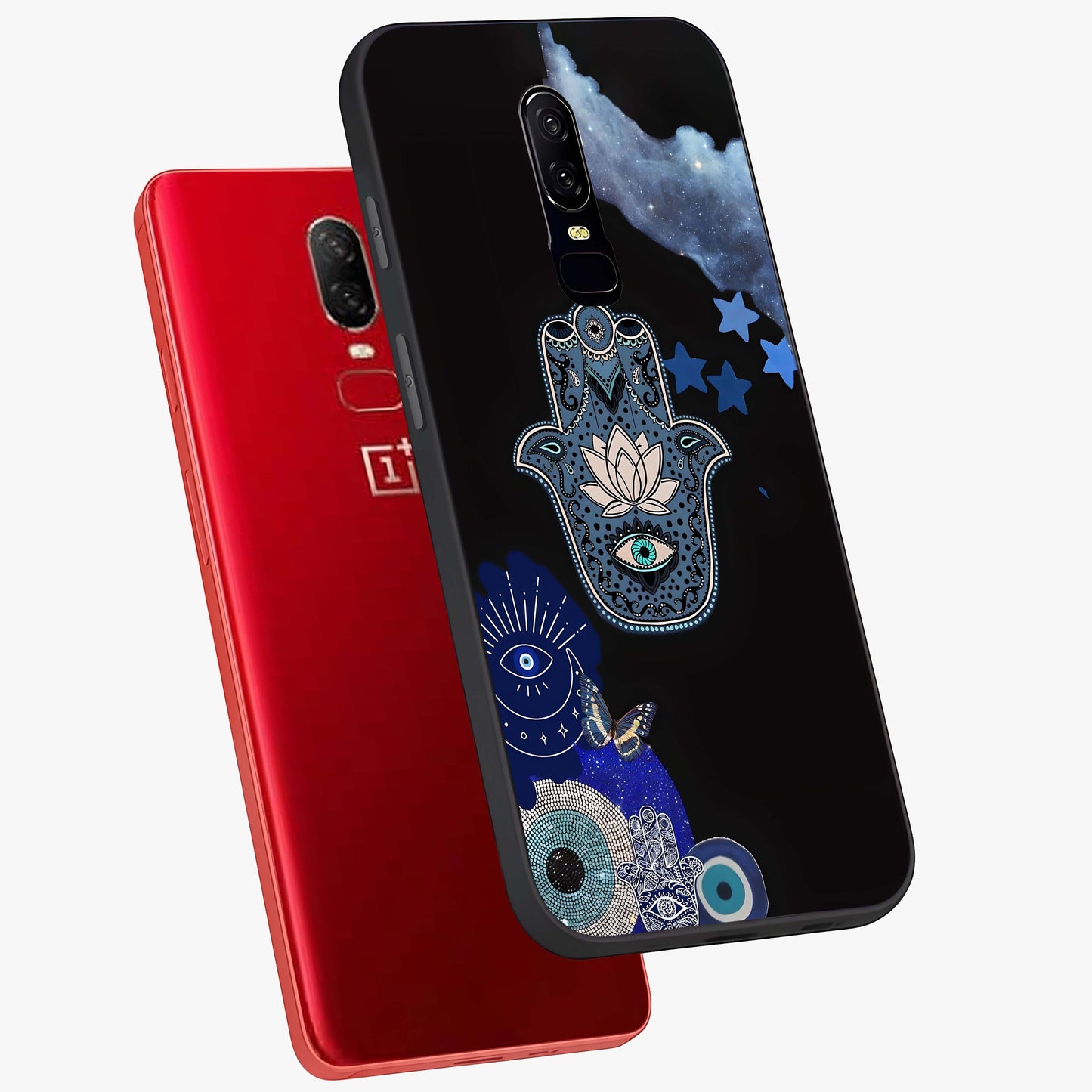 Mystic Hand Aura Glass Case displayed in angled mockup highlighting magical aura design with spiritual aesthetic style.