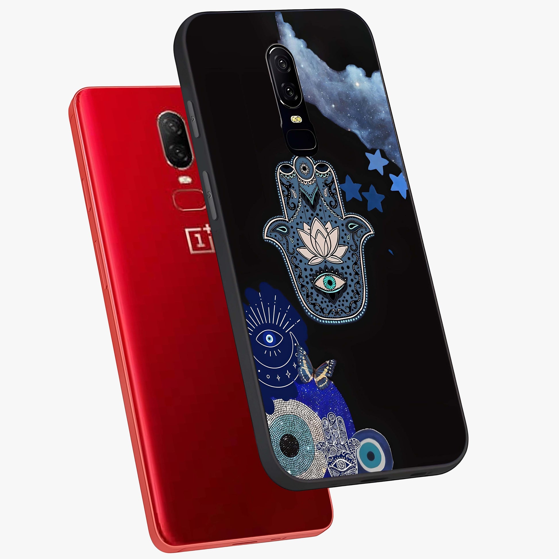 Mystic Hand Aura Glass Case displayed in angled mockup highlighting magical aura design with spiritual aesthetic style.