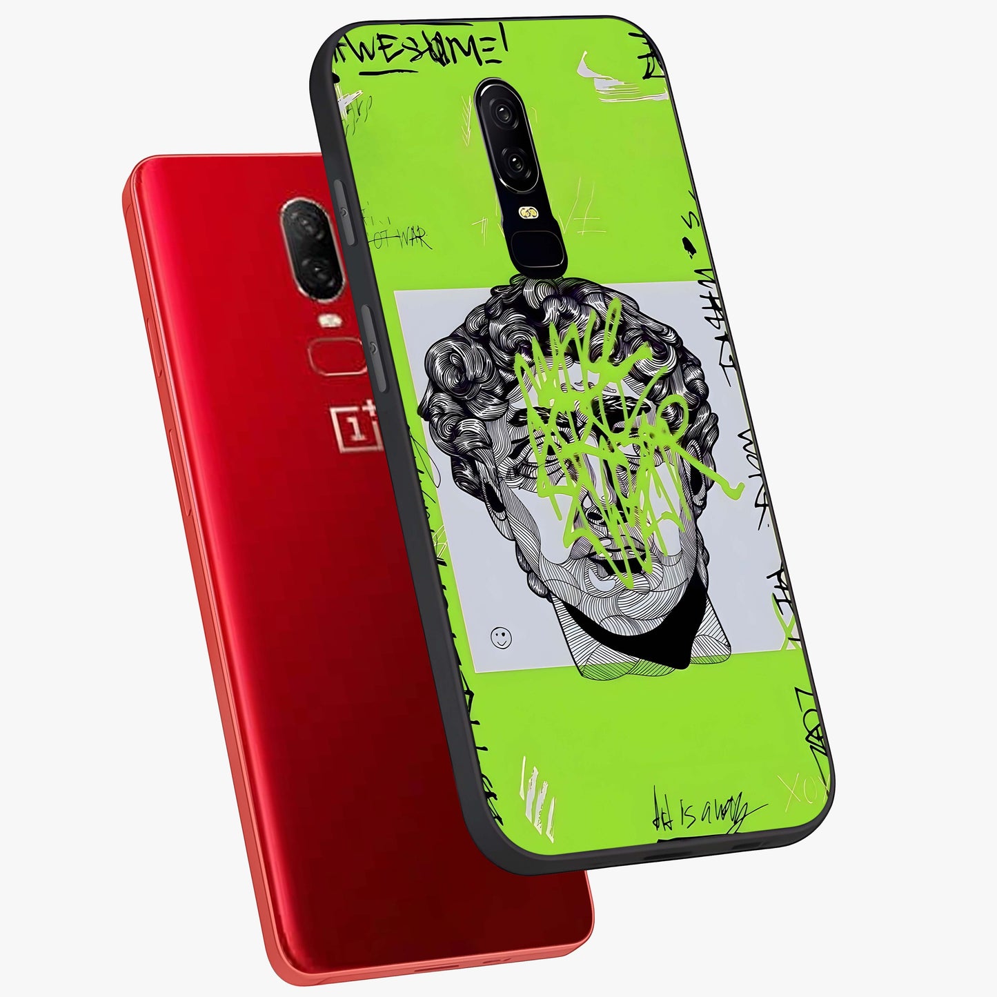 Neo Graffiti Rebellion Glass Case displayed in angled mockup highlighting urban street art design with rebellious aesthetic.