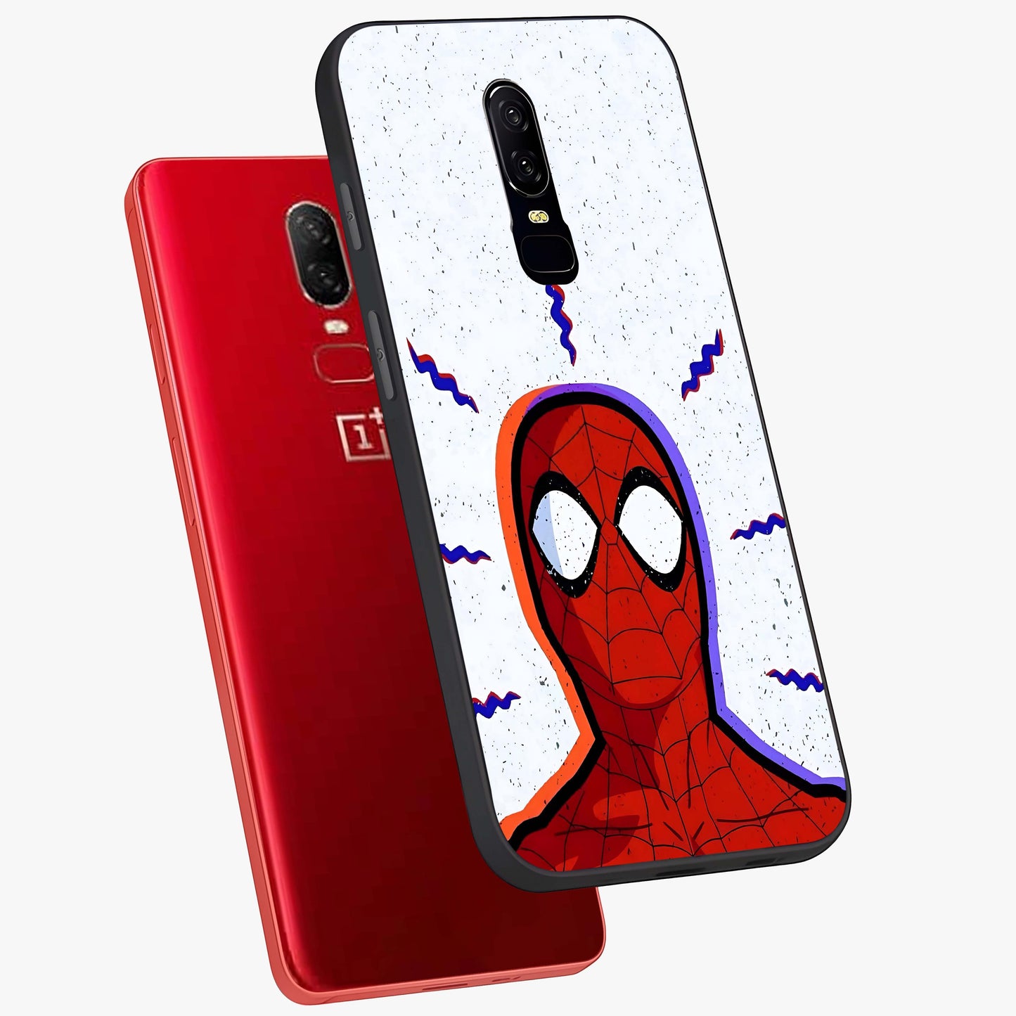 Omg Spiderman Glass Case displayed in angled mockup highlighting dynamic hero illustration with action comic aesthetic.