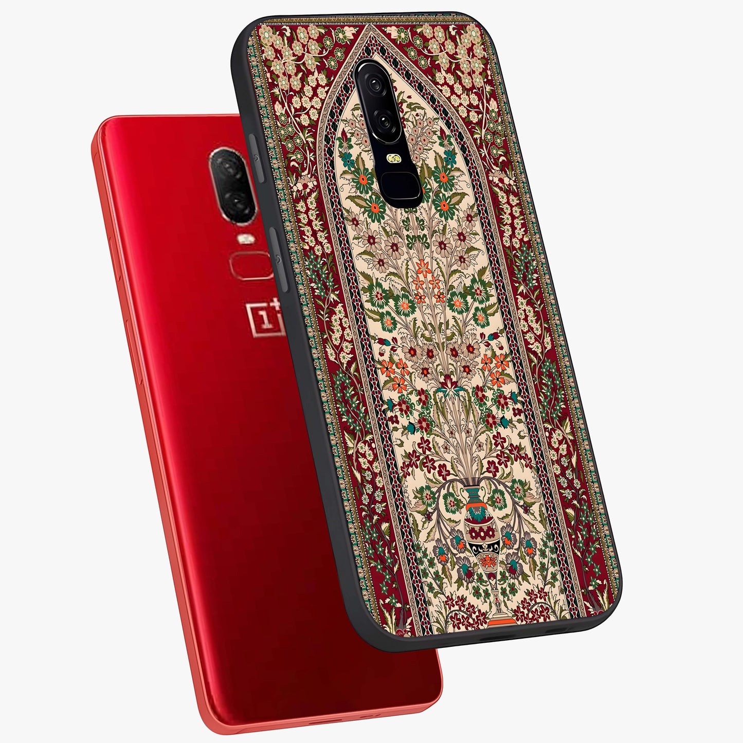 Persian Inspired Glass Case displayed in angled mockup highlighting intricate traditional design with elegant cultural aesthetic.