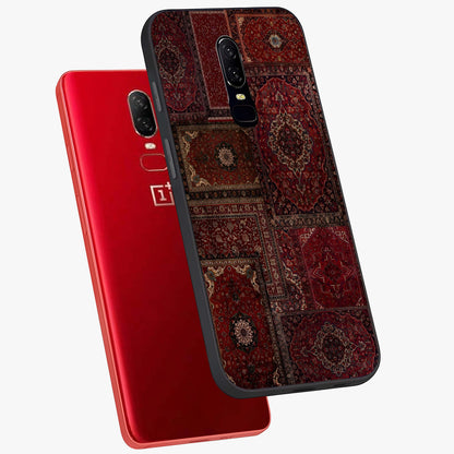 Persian Velvet Tale Glass Case displayed in angled mockup highlighting ornate textile inspired design with royal aesthetic.