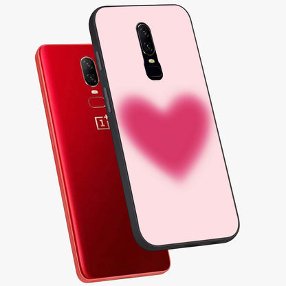 Pink Aura Heart Glass Case displayed in angled mockup highlighting vibrant pink heart design with dreamy aura aesthetic.