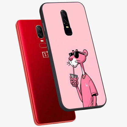 Pink Panther Glass Case displayed in angled mockup highlighting playful cartoon character design with vibrant pink aesthetic.
