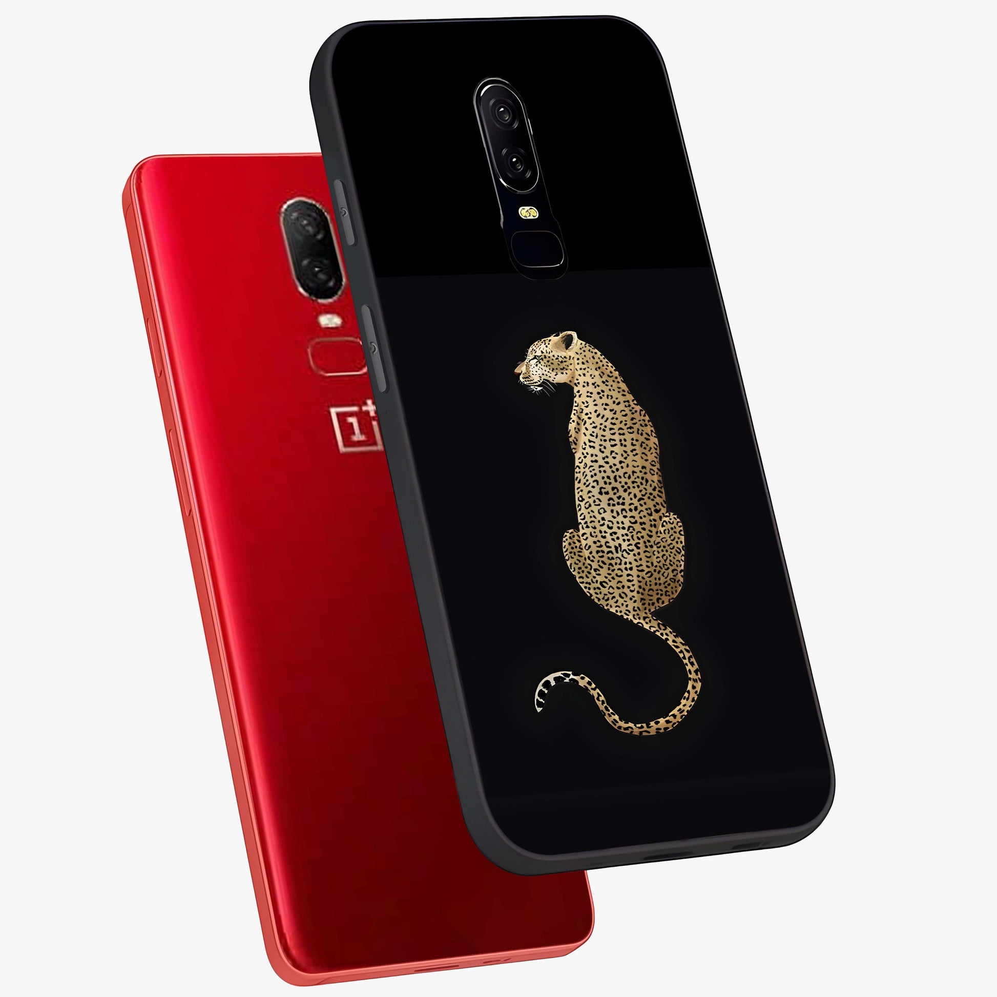 Regal Leopard Glass Case displayed in angled mockup highlighting powerful animal illustration with stylish wild aesthetic.