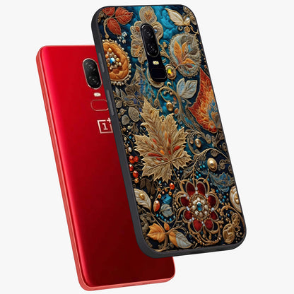 Royal Jewel Garden Glass Case displayed in angled mockup highlighting vibrant jewel inspired floral design with elegant aesthetic.