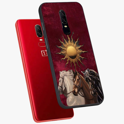Solar Riders Glass Case displayed in angled mockup highlighting powerful rider illustration with radiant solar aesthetic.