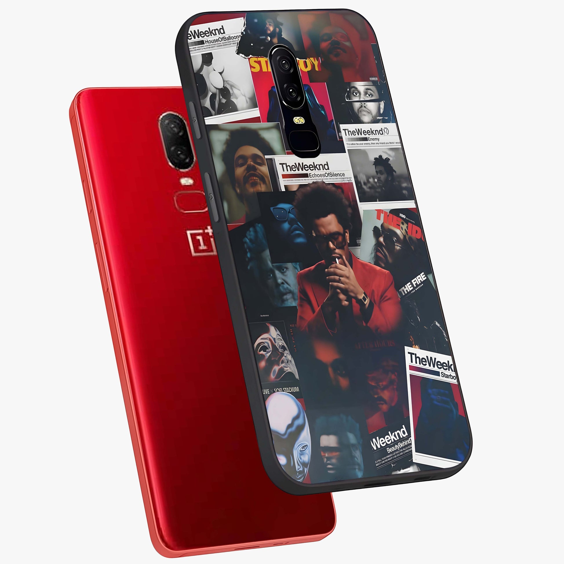 The Weeknd Glass Case displayed in angled mockup highlighting stylish pop culture inspired design with modern aesthetic.