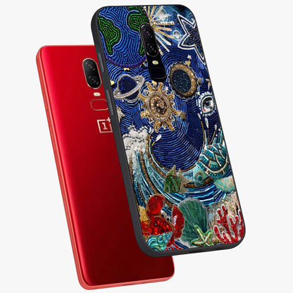 Universe Underwater Spark Glass Case displayed in angled mockup highlighting glowing aquatic design with celestial aesthetic.