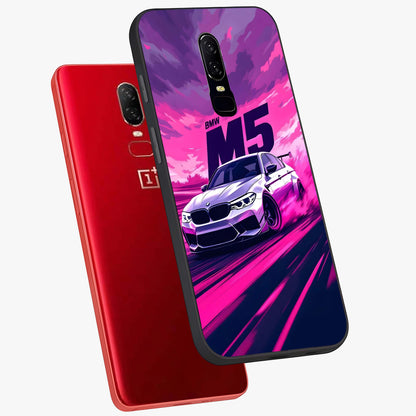Velocity Drift Pulse Glass Case displayed in angled mockup highlighting dynamic drift design with sporty automotive aesthetic.