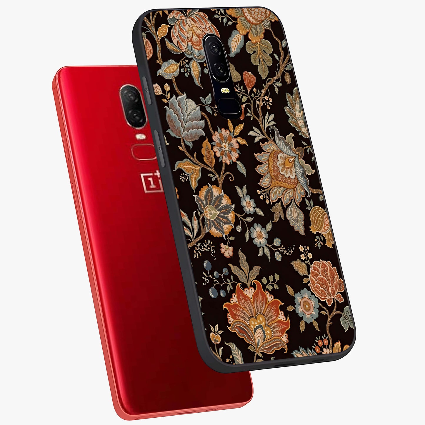 Vintage Floral Dream Glass Case displayed in angled mockup highlighting elegant vintage flower design with soft aesthetic style.