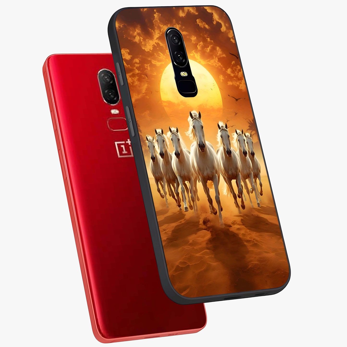 Wild Sunset Majesty Glass Case displayed in angled mockup highlighting vibrant sunset sky design with scenic aesthetic.