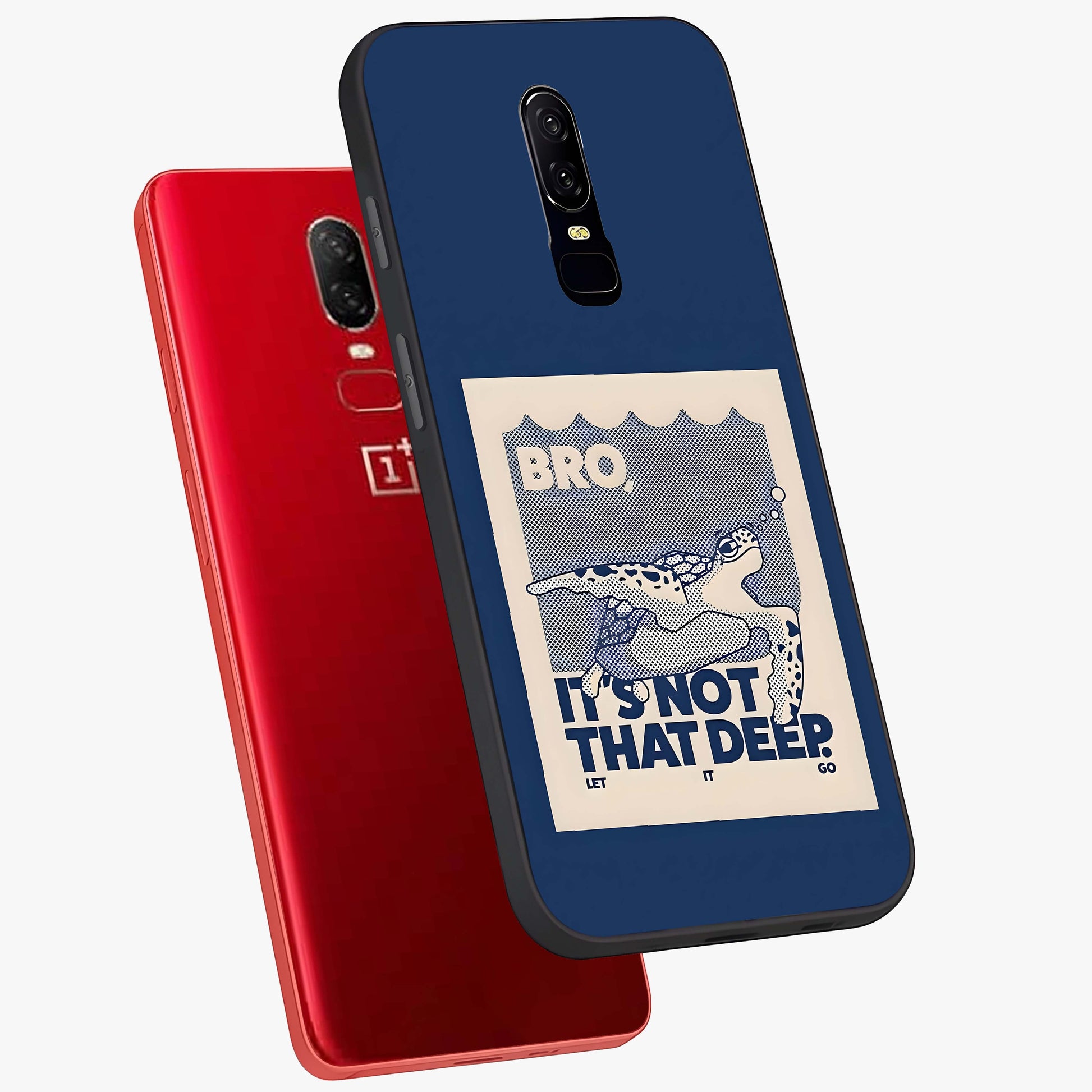 Worry Less Swim Glass Case displayed in angled mockup highlighting fun typography design with relaxed aesthetic style.