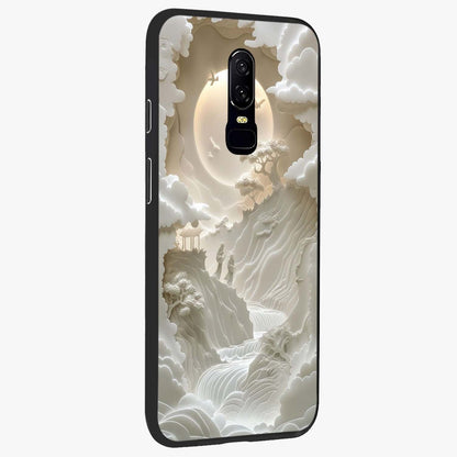 Celestial Origami Glass Case upright view showcasing creative origami artwork with modern celestial style.