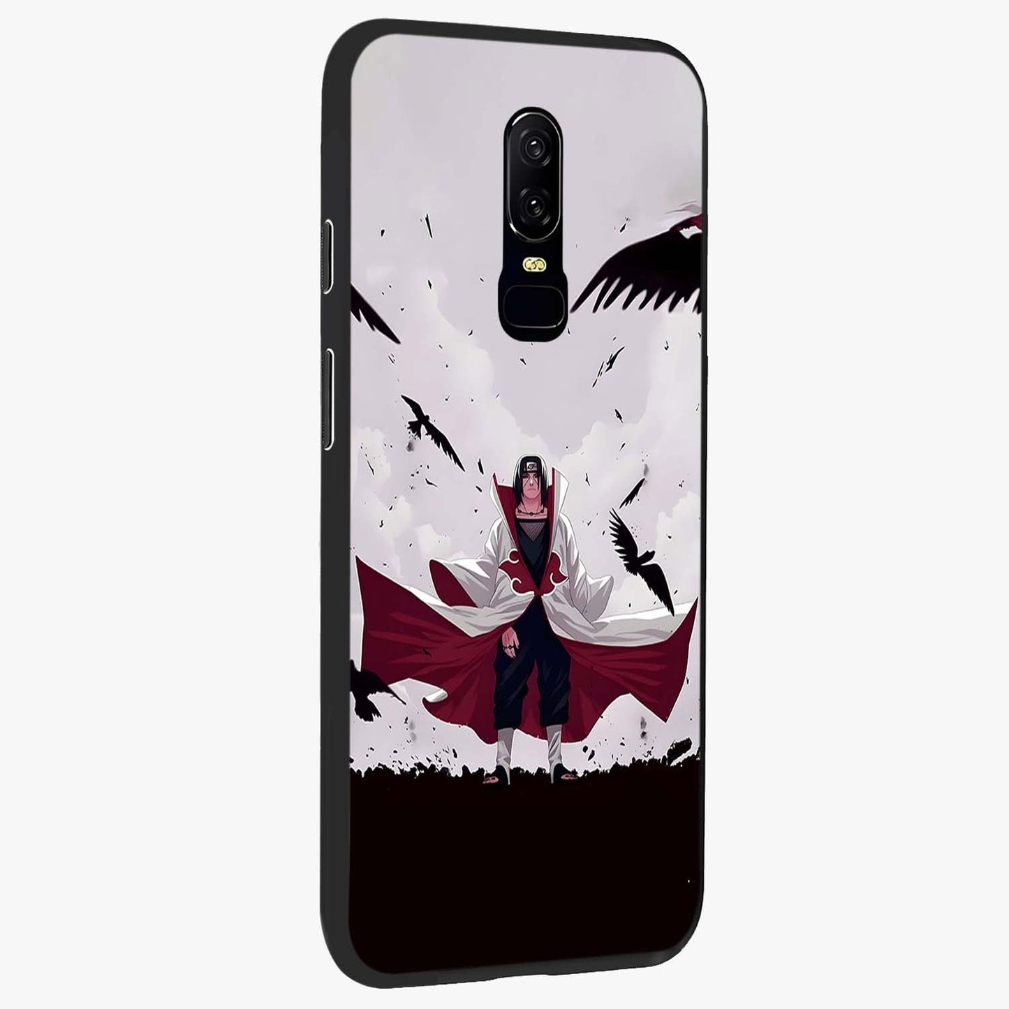 Crimson Crow Ascension Glass Case upright view showcasing dramatic crow artwork with bold gothic theme.