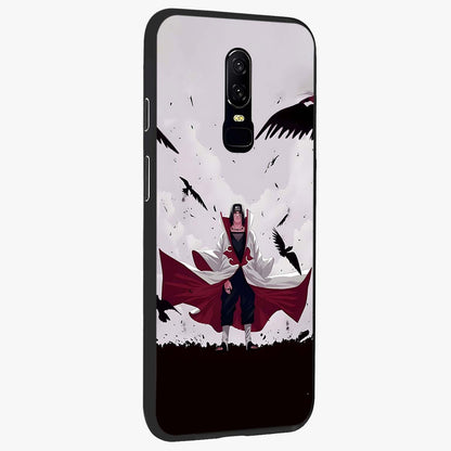 Crimson Crow Ascension Glass Case upright view showcasing dramatic crow artwork with bold gothic theme.
