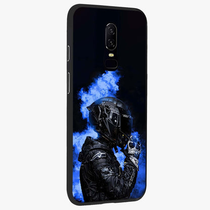 Cyber Sentinel Protocol Glass Case upright view showcasing advanced cyber sentinel artwork with futuristic tech theme.