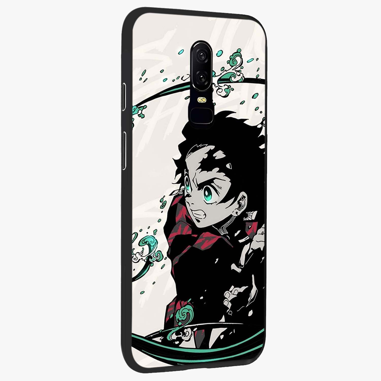 Demon Slayer Glass Case upright view showcasing powerful anime artwork with intense warrior theme.