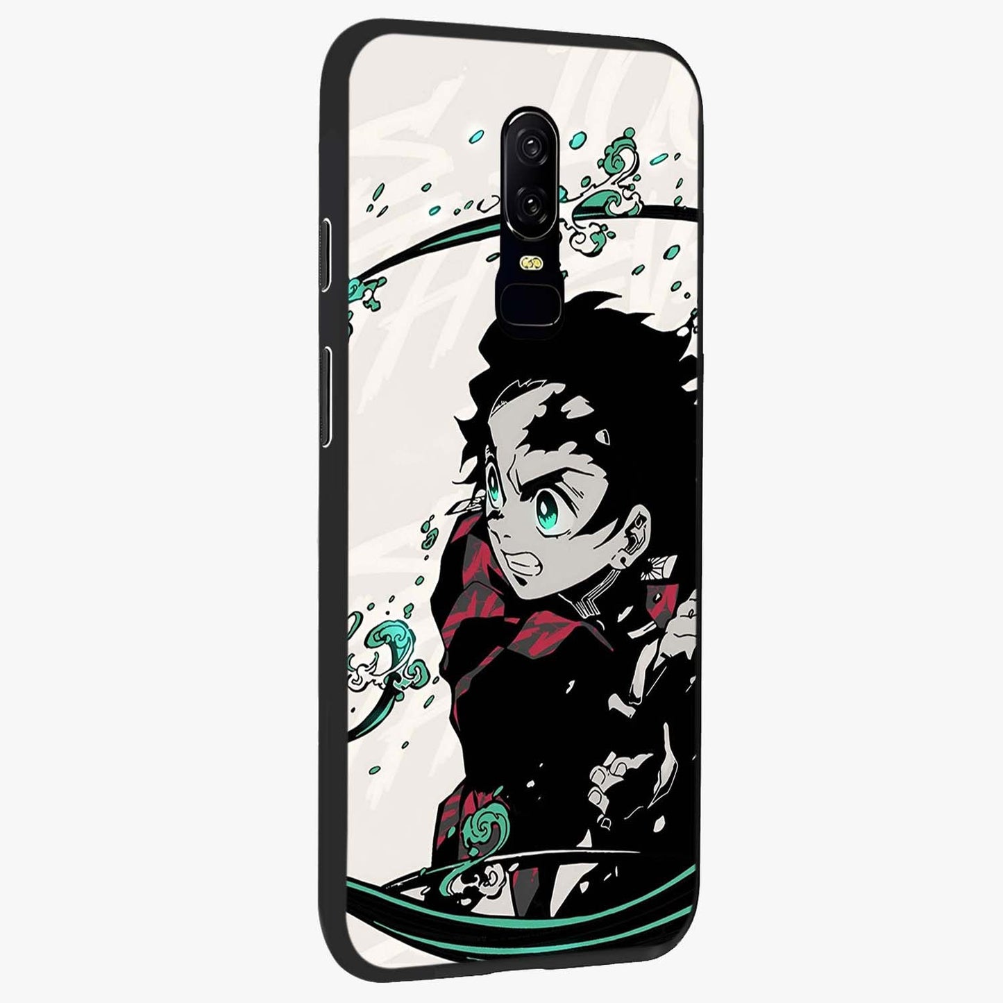 Demon Slayer Glass Case upright view showcasing powerful anime artwork with intense warrior theme.