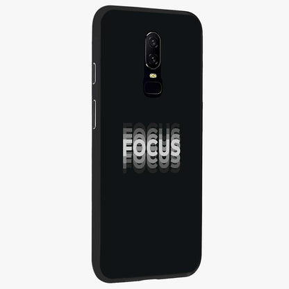 Focus Mode On Glass Case upright view showcasing strong typography statement with sleek motivational theme.