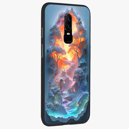Glow Forest Portal Glass Case upright view showcasing enchanted forest portal artwork with fantasy nature theme.