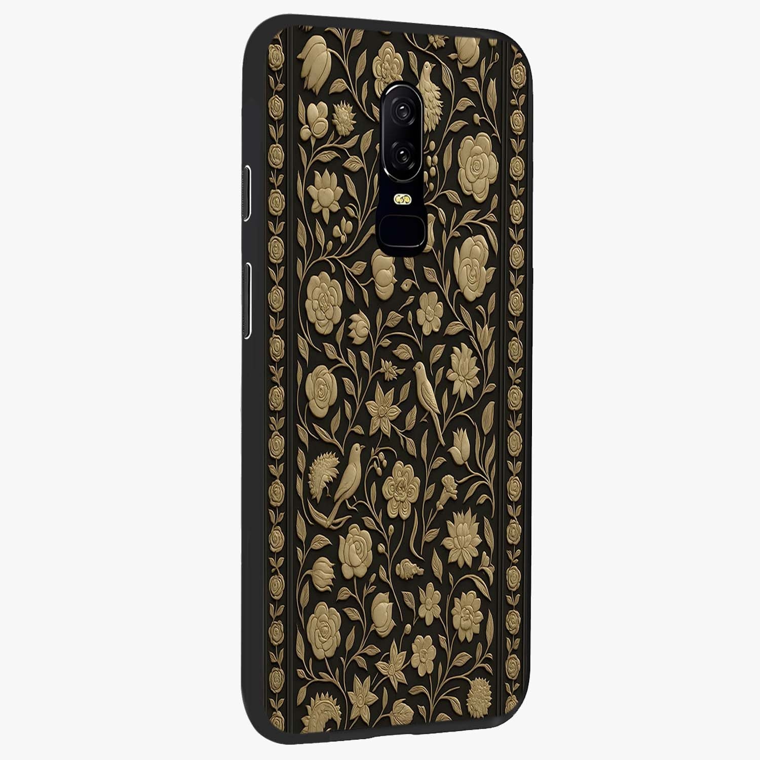 Golden Evil Eye Mandala Glass Case upright view showcasing decorative evil eye mandala artwork with spiritual aesthetic style.